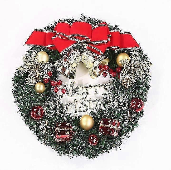 Pre-lit Wreath for Christmas, Artificial Pine with Red Berry Accents