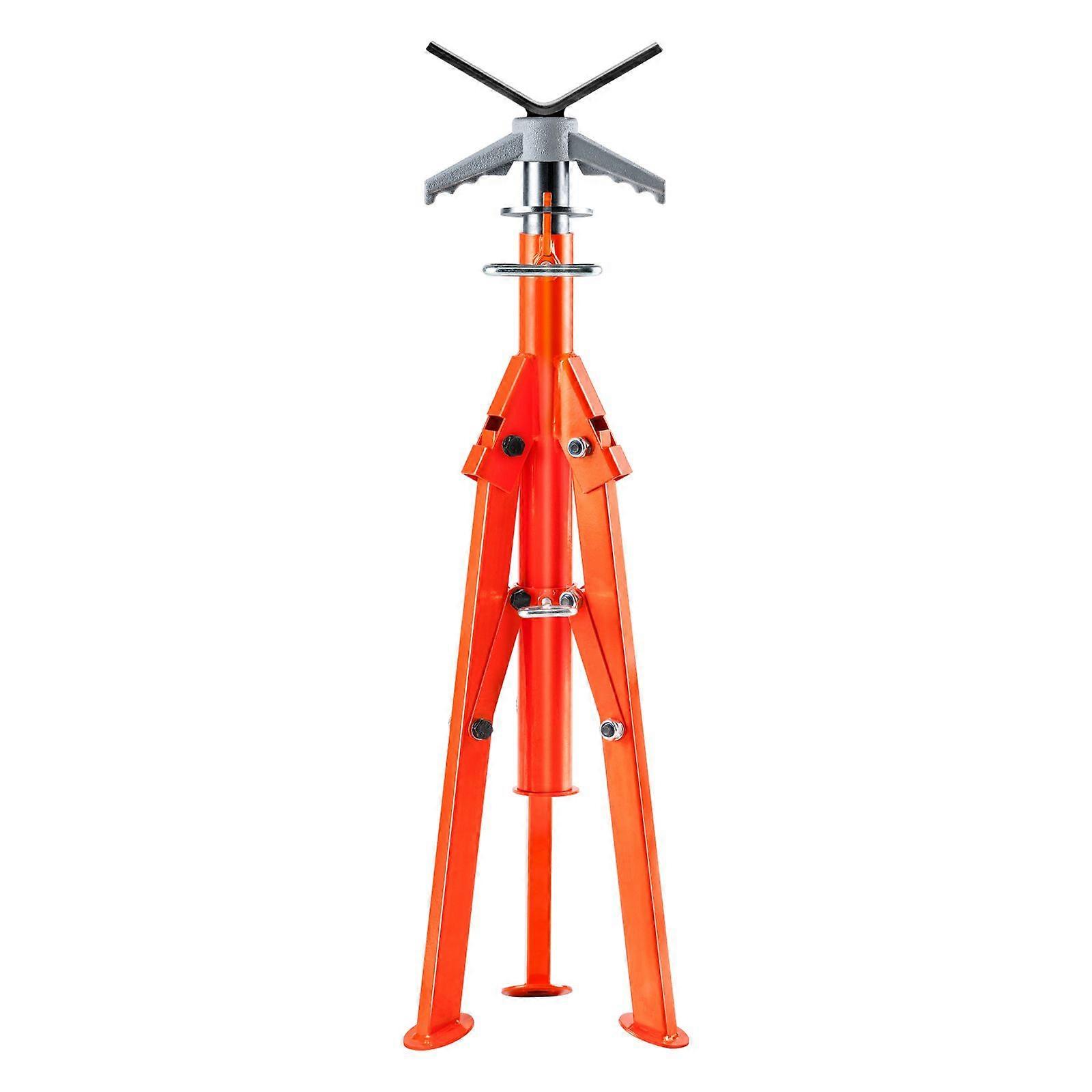 Pipe Stand, 2500LBS Heavy Duty Pipe Jack Stands, 27.2"-52" Height Adjustable V Head Pipe Stand, 45# Steel Folding Jack Stand for 1/2-12 inches Pipes