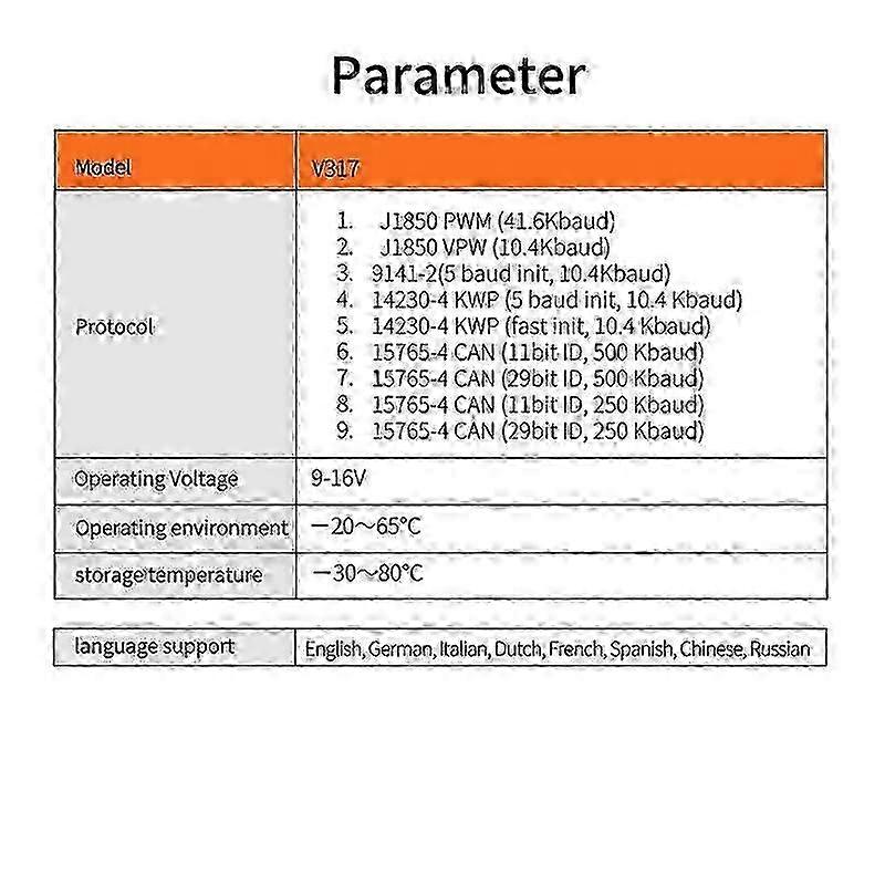 V317 Obd2 Scanner Automotive Professional Diagnostic Tool Check Car Engine Fault Light Code Reader Vehicle Reset Clear js
