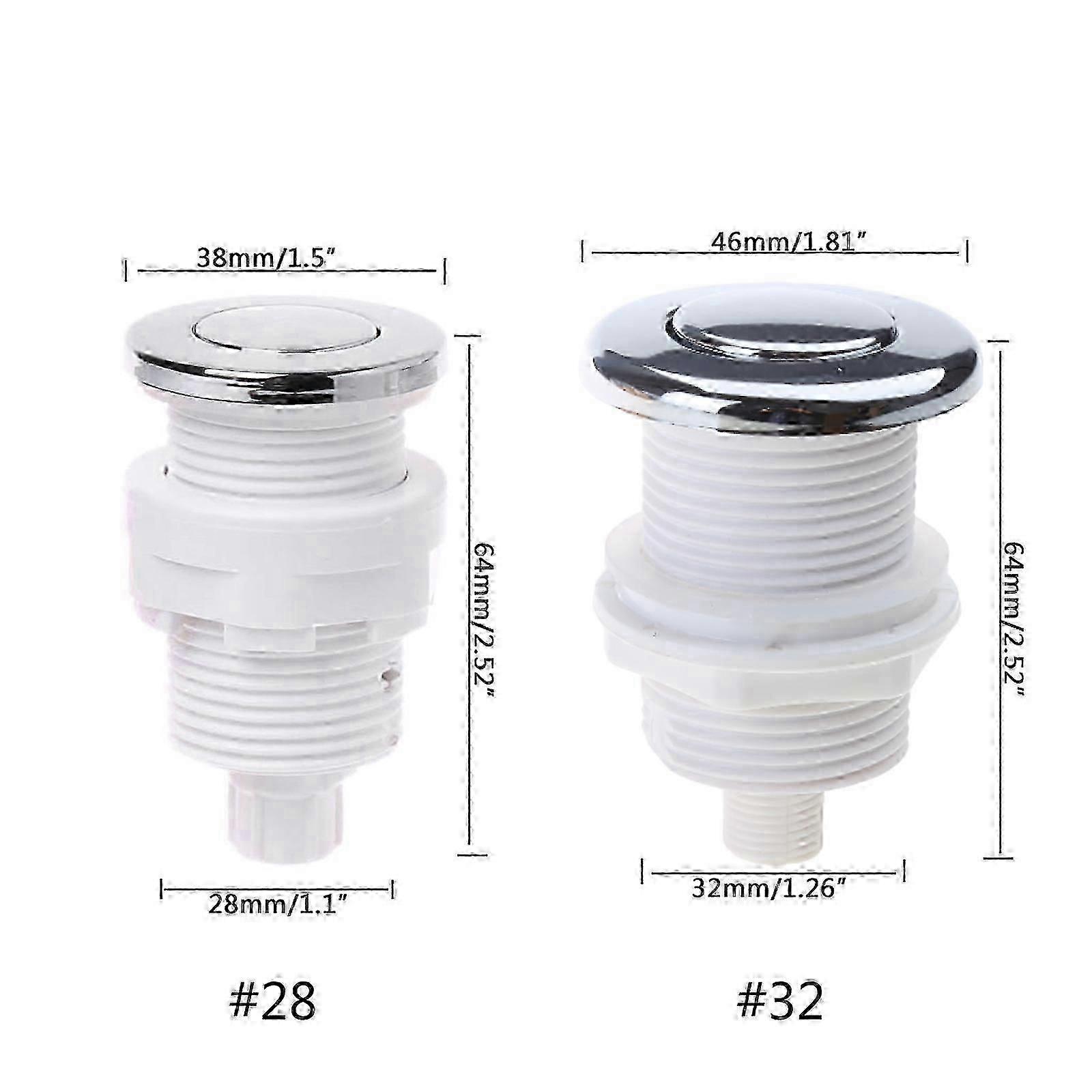 28mm32mm On Off Push Air Switch Button For Bathtub Spa Waste Garbage Disposal Whirlpool Pneumatic Switch Controller 32mm