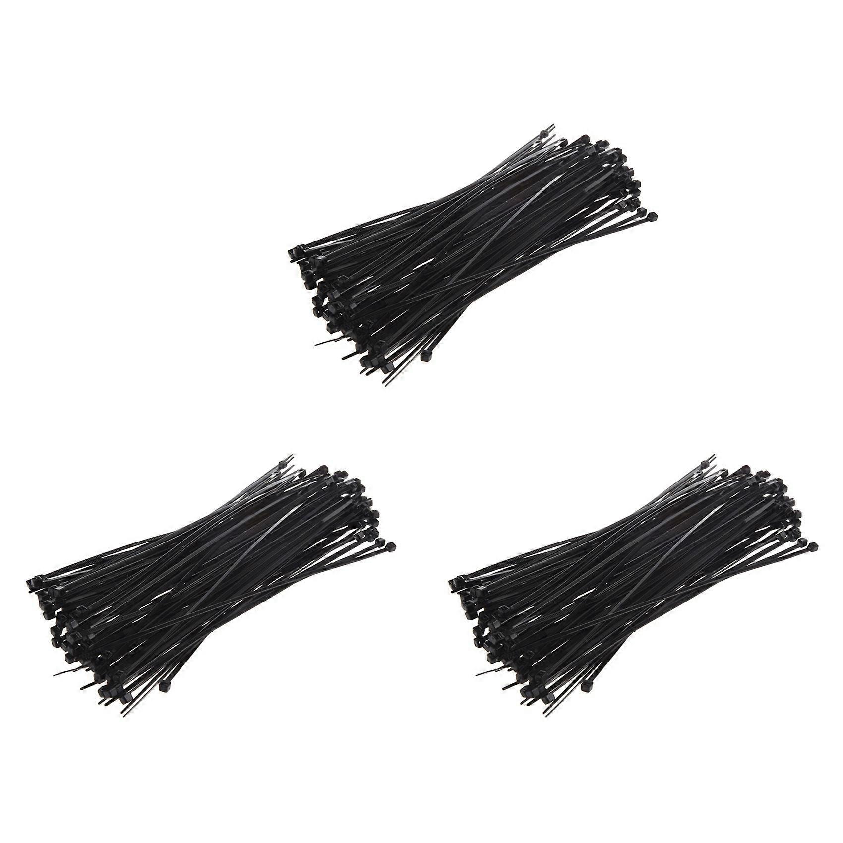8 Inch Plastic Cable Zip Ties 300-Pack (Black)