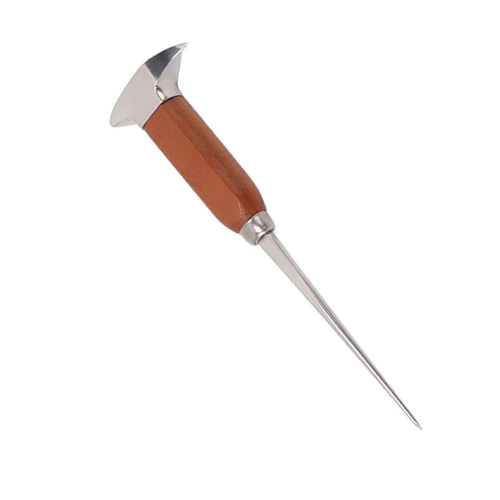 Ice Pick Stainless Steel with Wooden Handle, Professional Ice Crusher Tool for Bartenders