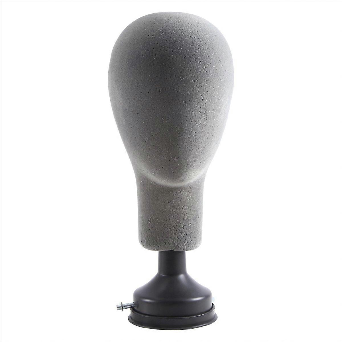 Flocking Foam Mannequin Head Model Wigs Glasses Display Holder Gray