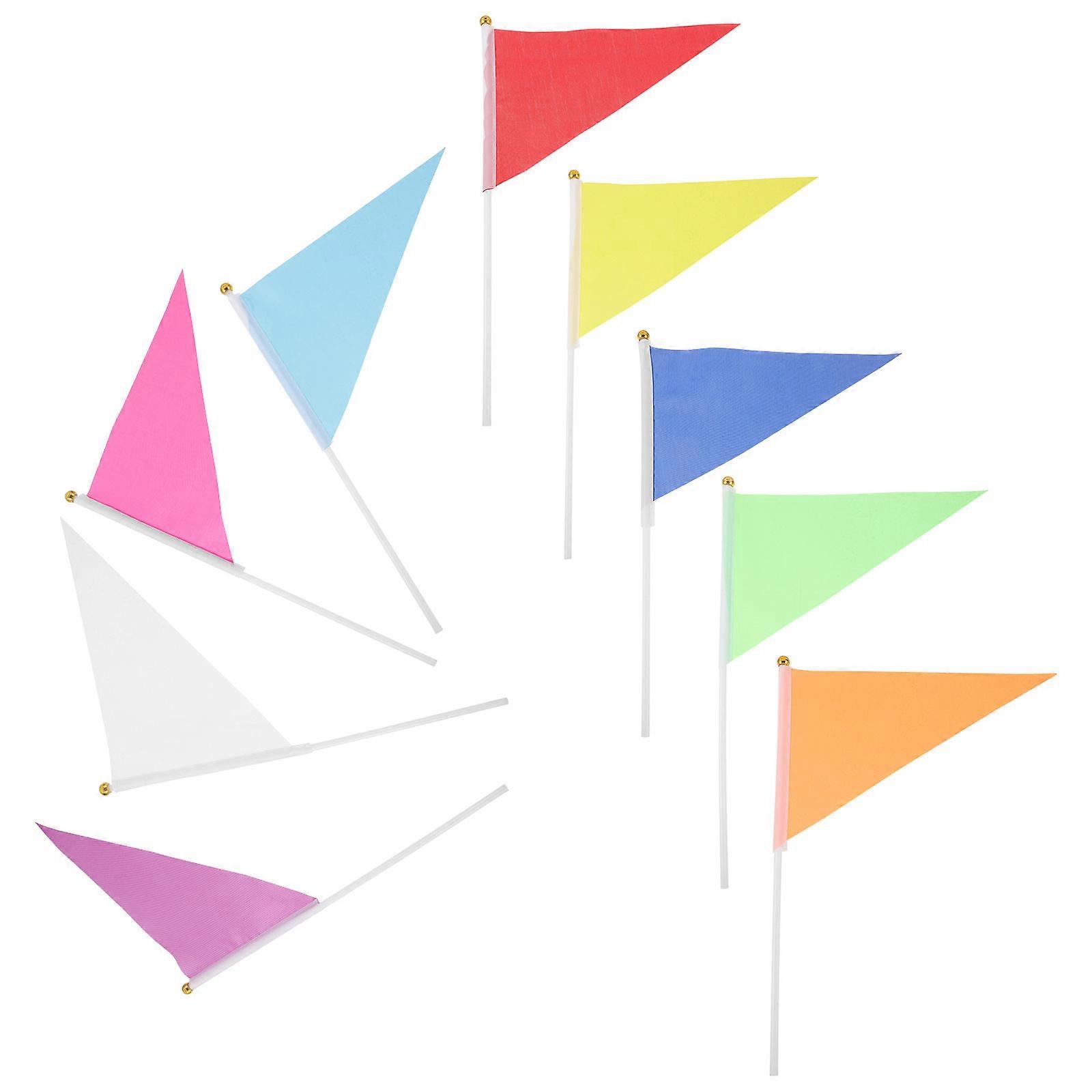 9pcs Small Handheld Flags Mini Shaking Flags Garden Small Flags Polyester Small Flags