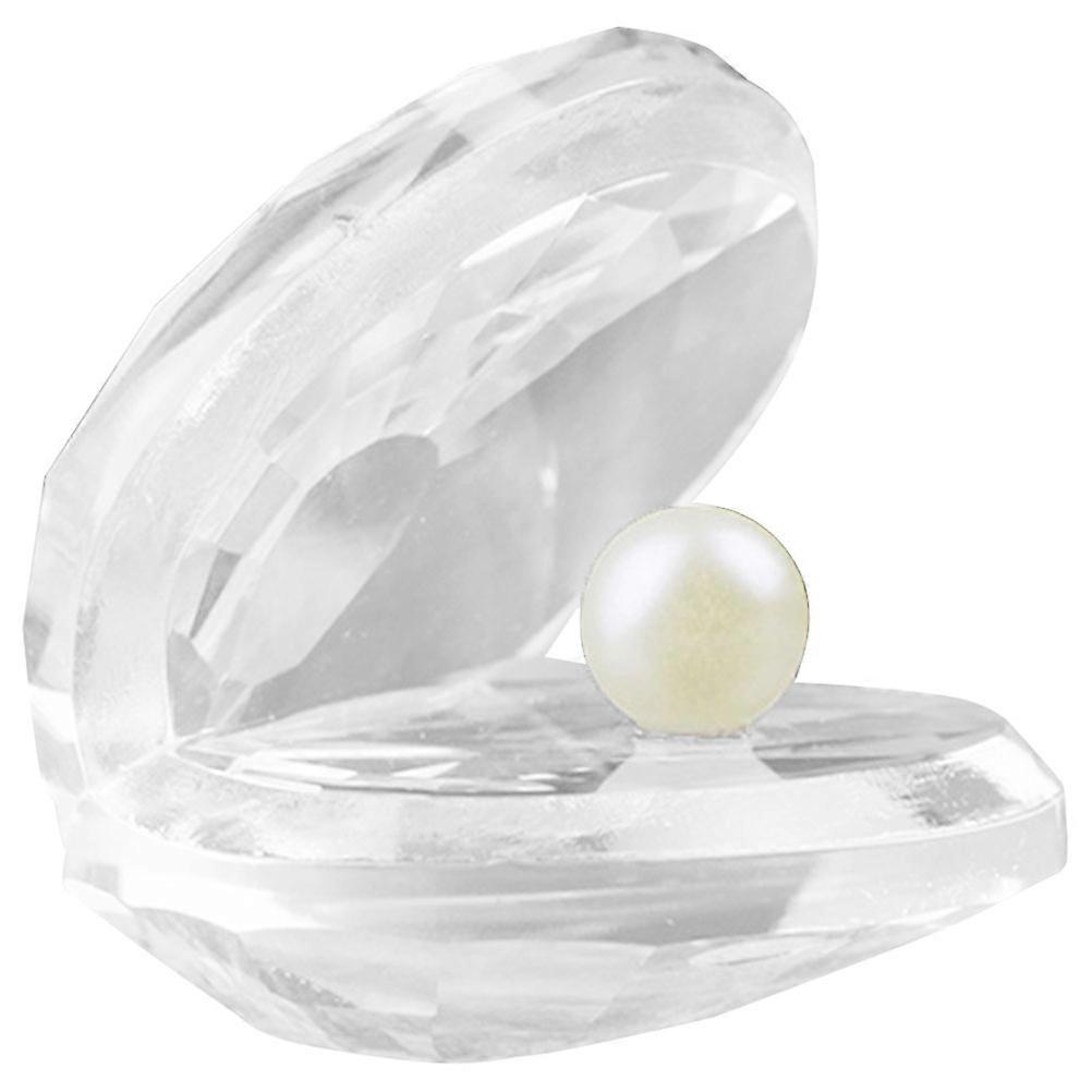 Crystal Seashell Figurine Decorative Piece with Pearl for Desktop