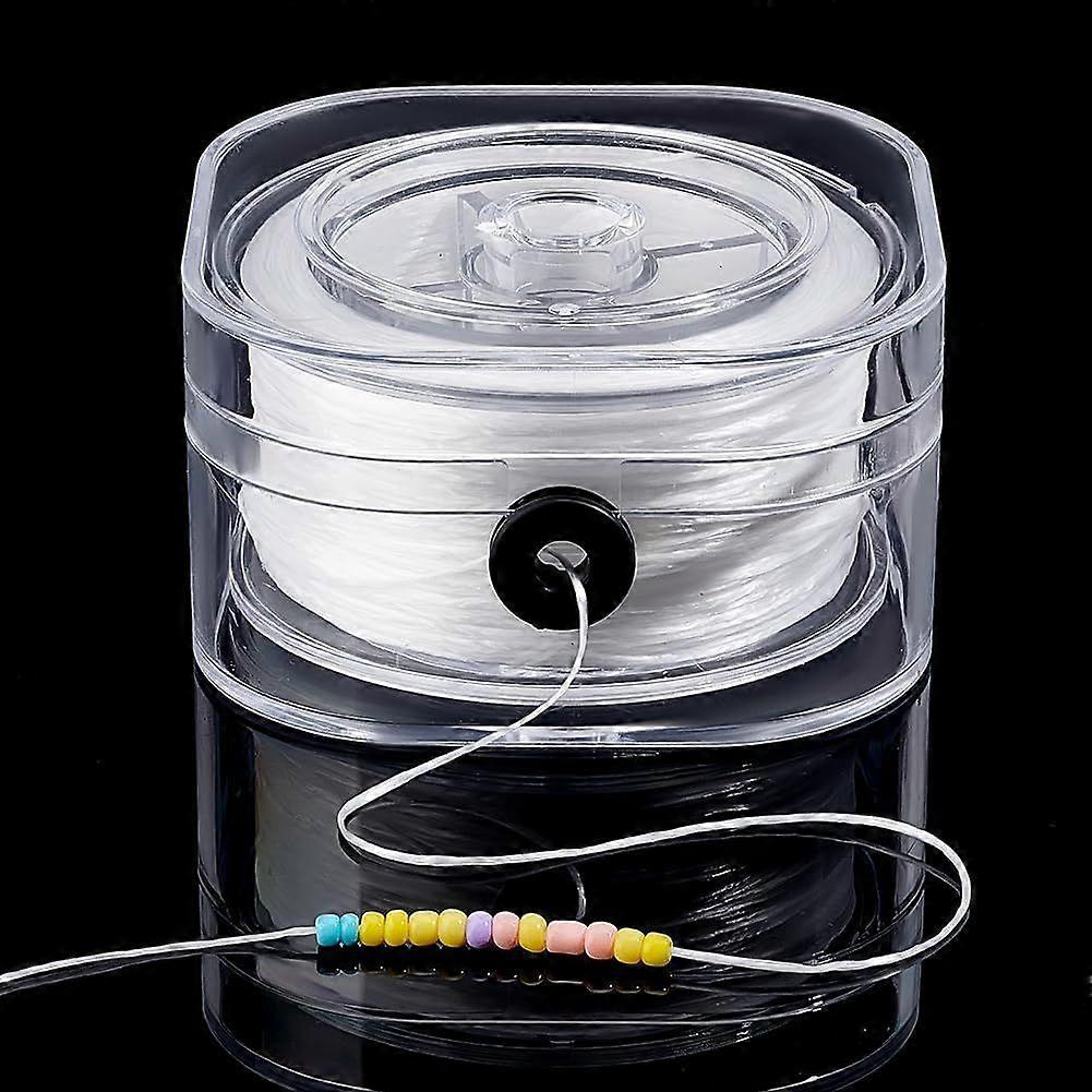 Stretchy Bracelet Strings String Elastic Thread Beading Cord for Bracelet Necklace Jewelry Craft Making Knotting (White 0.6mm)