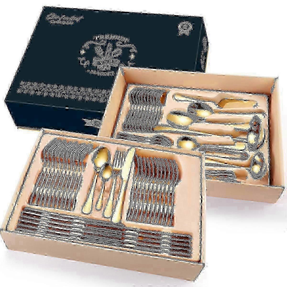 72-piece Stainless Steel Flatware Set Cutlery Tableware Set Compatible With Home-b1