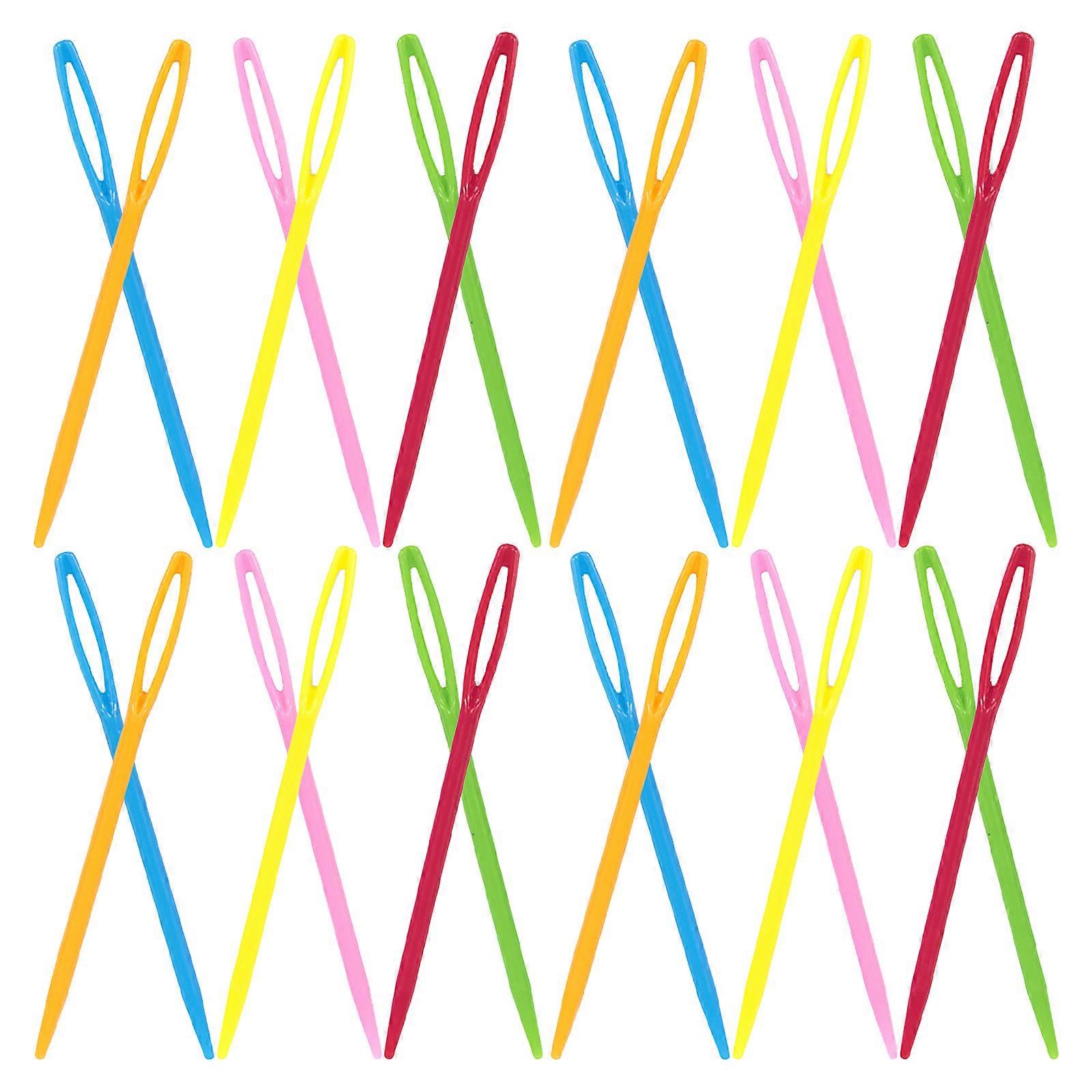 Large Eye Plastic Sewing Needles for Sewing Use 80Pcs Craft Supplies