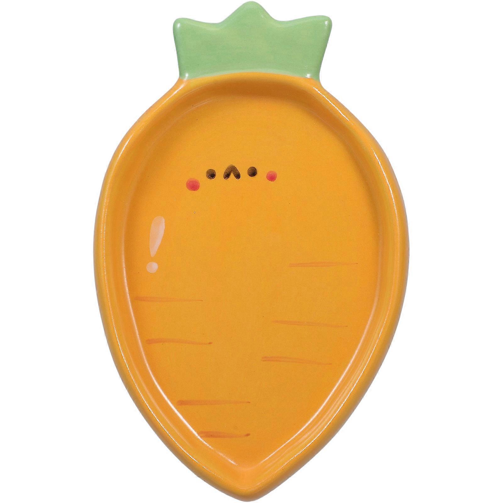 Fruit Plate Ceramic Appetizer Plate for Kitchen Use Orange Dessert Tray