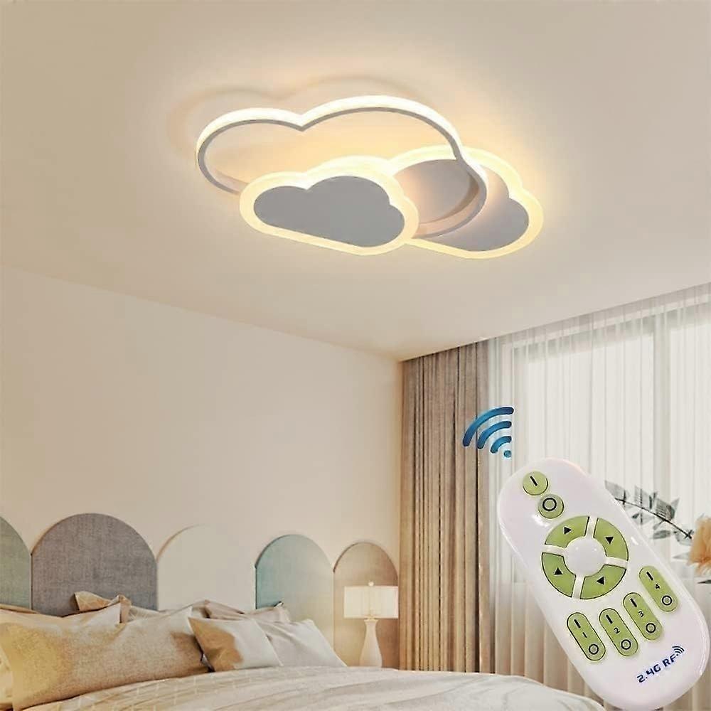 Modern LED Ceiling Light, Dimmable CloudShaped Nordic Lamp with Remote for Living Room Bedroom, 42CM