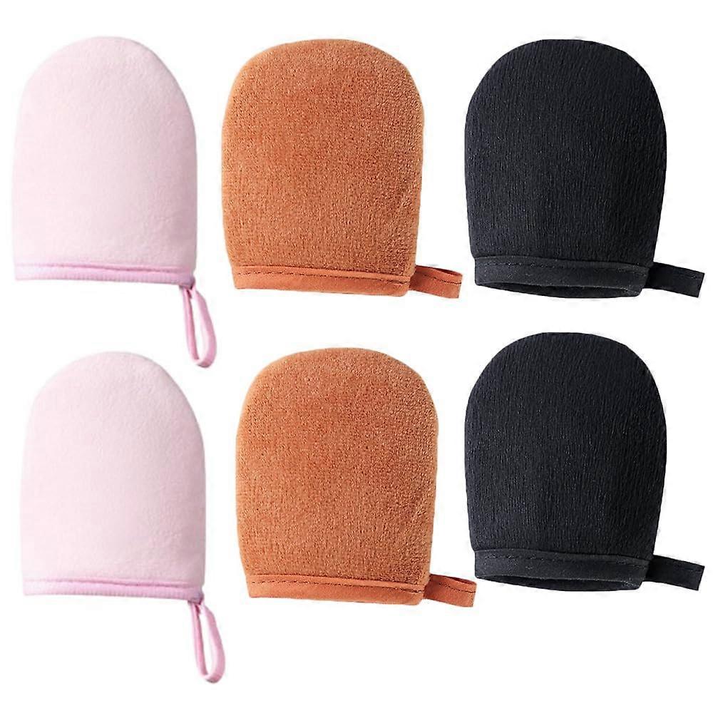 6 Pack Self Tanning Mitt Applicator for Lotion and Mousse, Microfiber Glove, Streak Tan