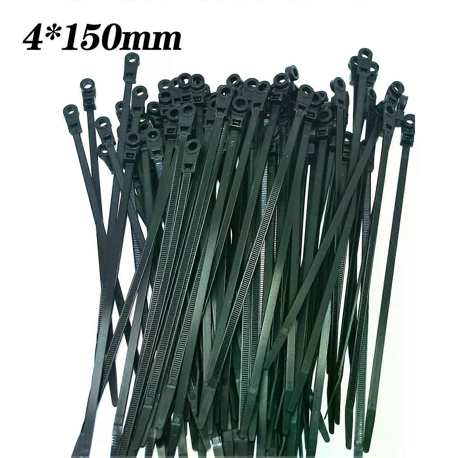 100/1000PCS Screw Hole Cable Ties Reusable Fixed Nylon Cable Ties Self-locking Cord Ties Straps Fastening Loop Office Organizer