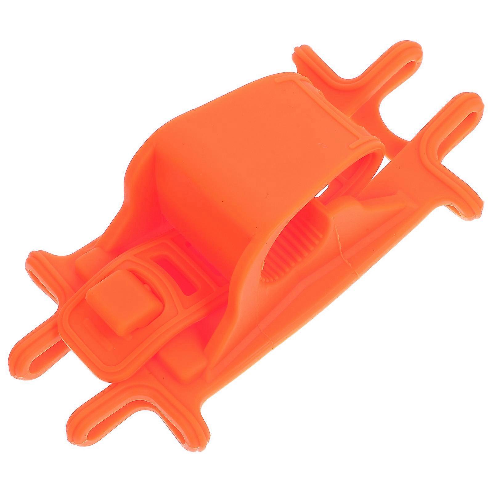 Mobile Phone Holder for Bike Handlebar with Strap Function 4Pcs Pack Orange