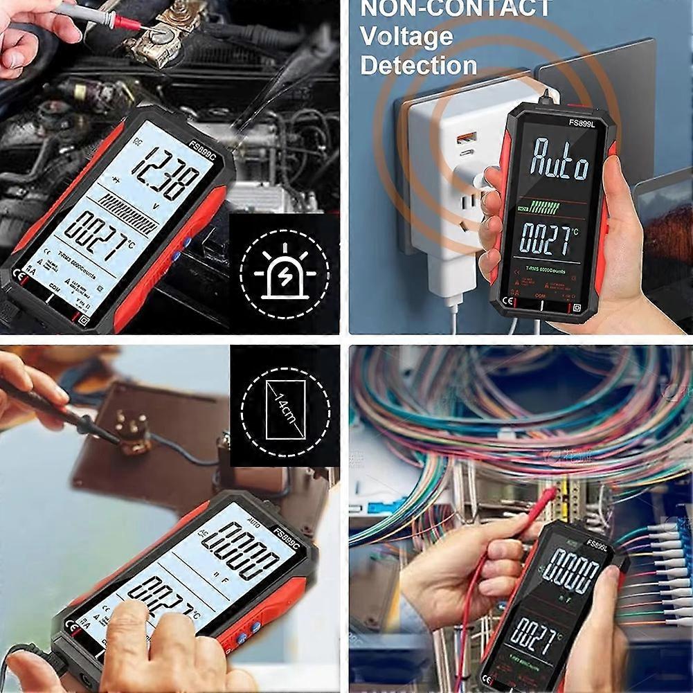 Digital Multimeter, Rechargeable Multimeter, Fully Automatic Voltmeter Amp Tester Auto Ranging 6000 Counts DC/AC Current