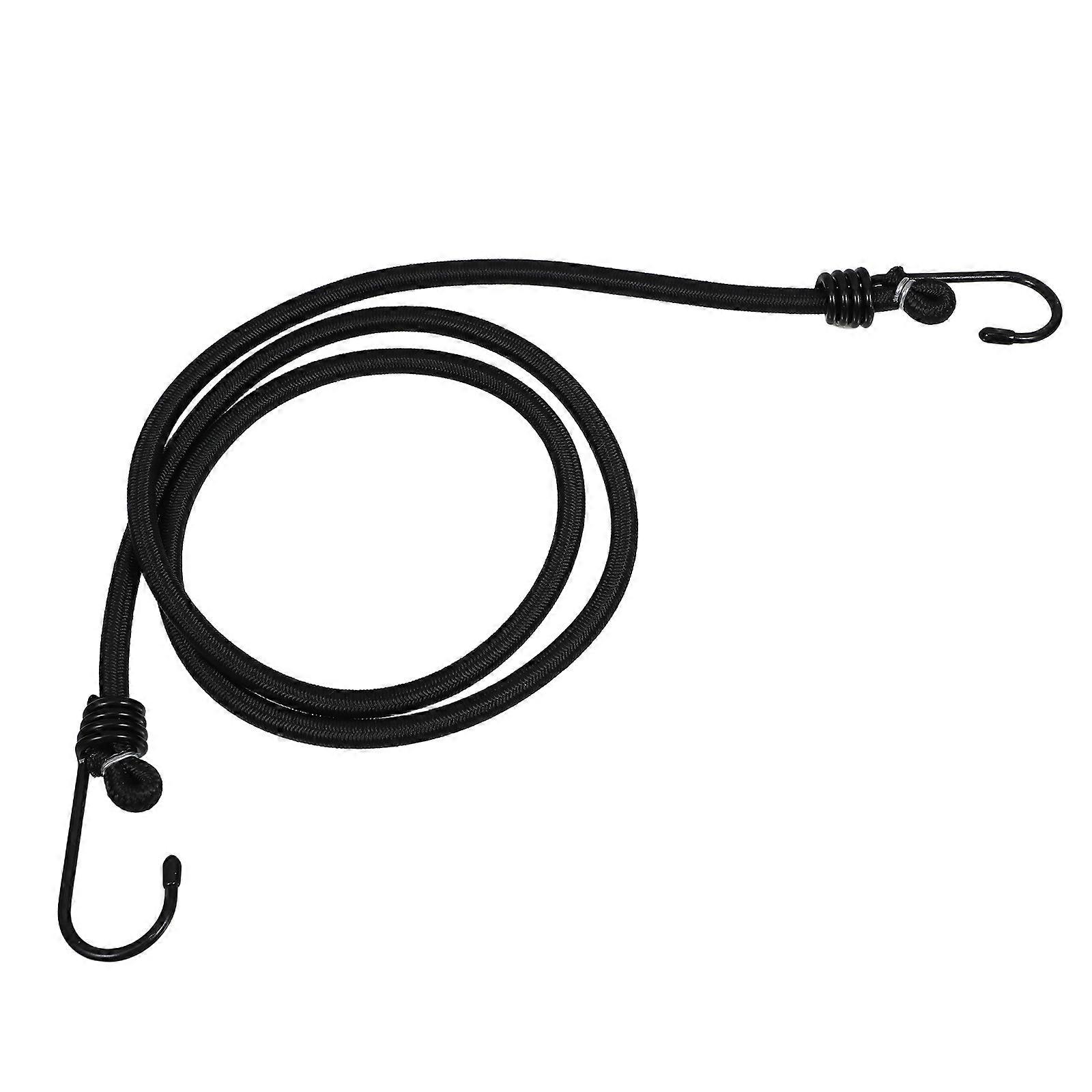 Black Elastic Bungee Cords with Hooks for Home Use 2Pcs Adjustable Stretch Rope