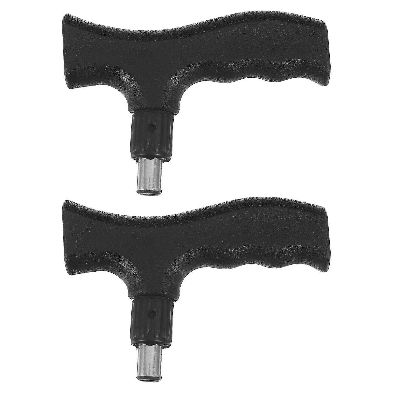 Black Replacement Cane Handles for Walking Aid 2Pcs Ergonomic Plastic Grips