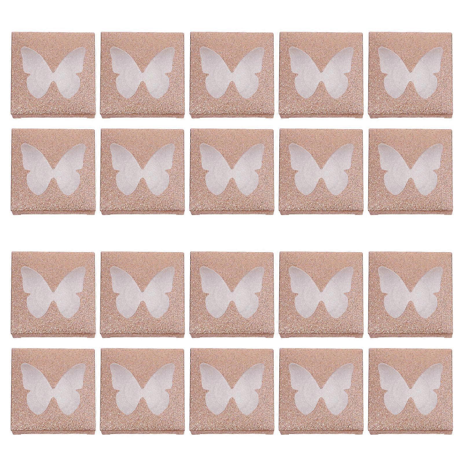 Golden False Eyelash Packaging Box for Storage 30Pcs Empty Portable Square Boxes