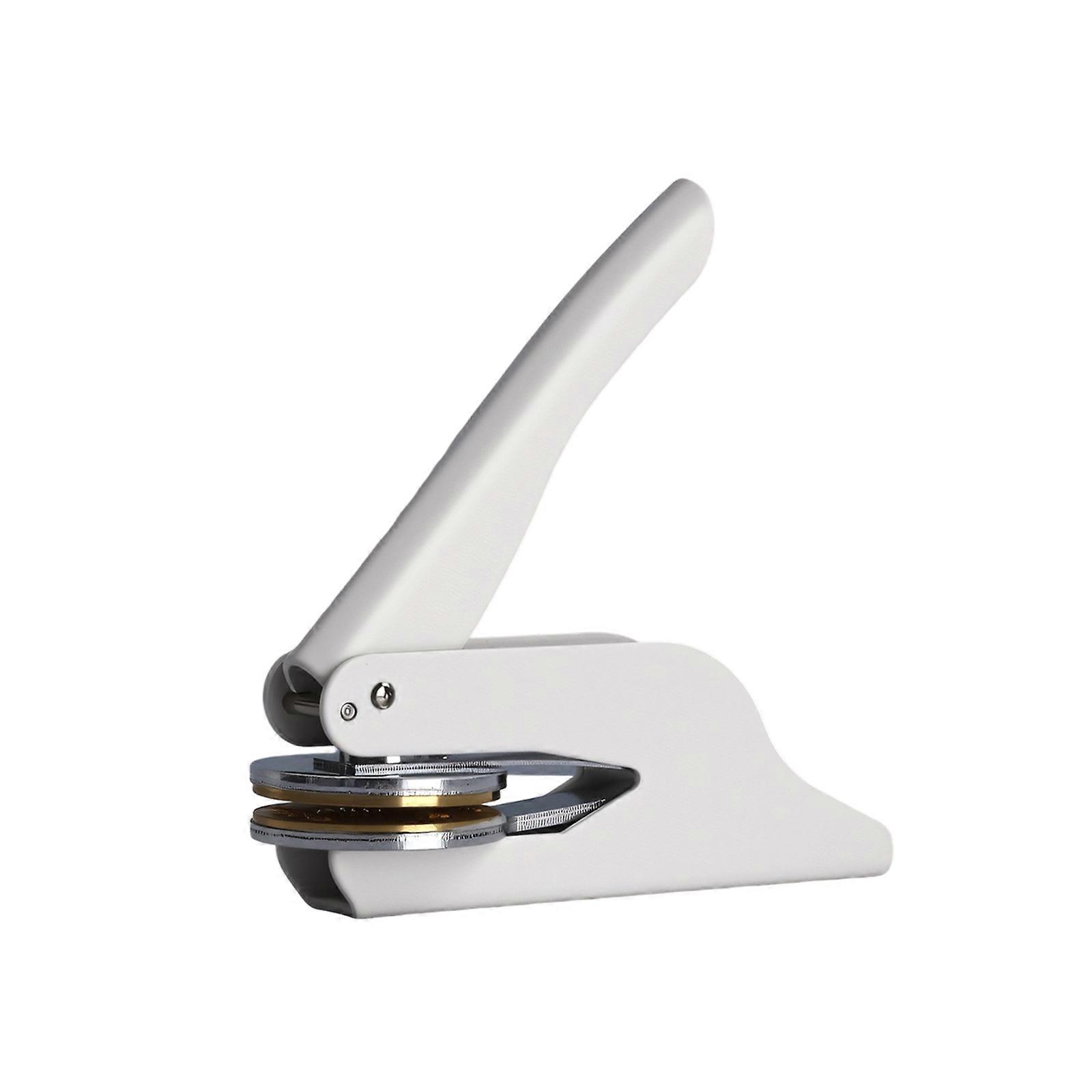 Ergonomic Grip Hand Seal for Even Pressure Application on Various Paper Varieties in Drill less Business Configuration  White