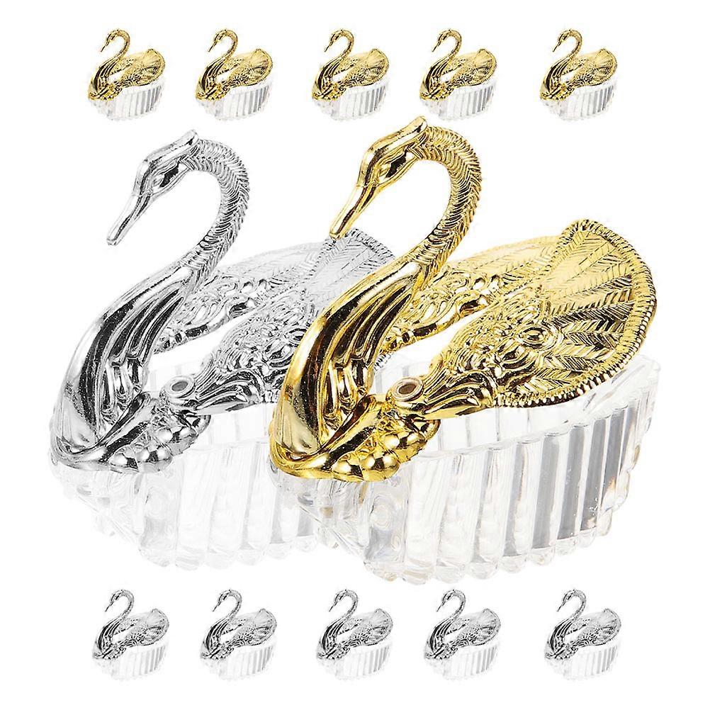 Swan Shape Treat Boxes Wedding Candy Boxes for Storage Use 12Pcs