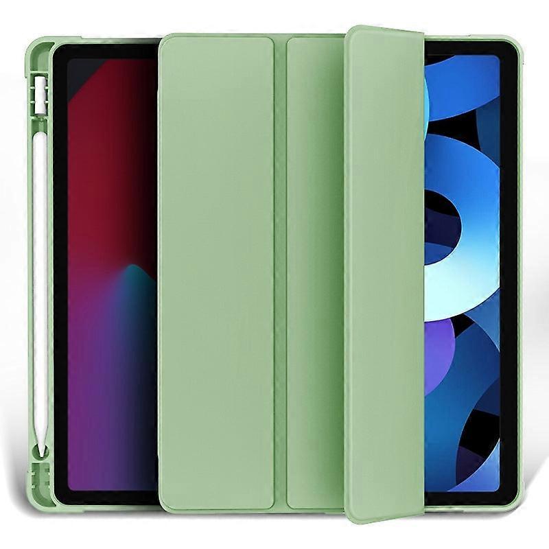 Capa elegante para iPad Pro 2018 de 11 polegadas, verde matcha, com compartimento para Apple Pencil.