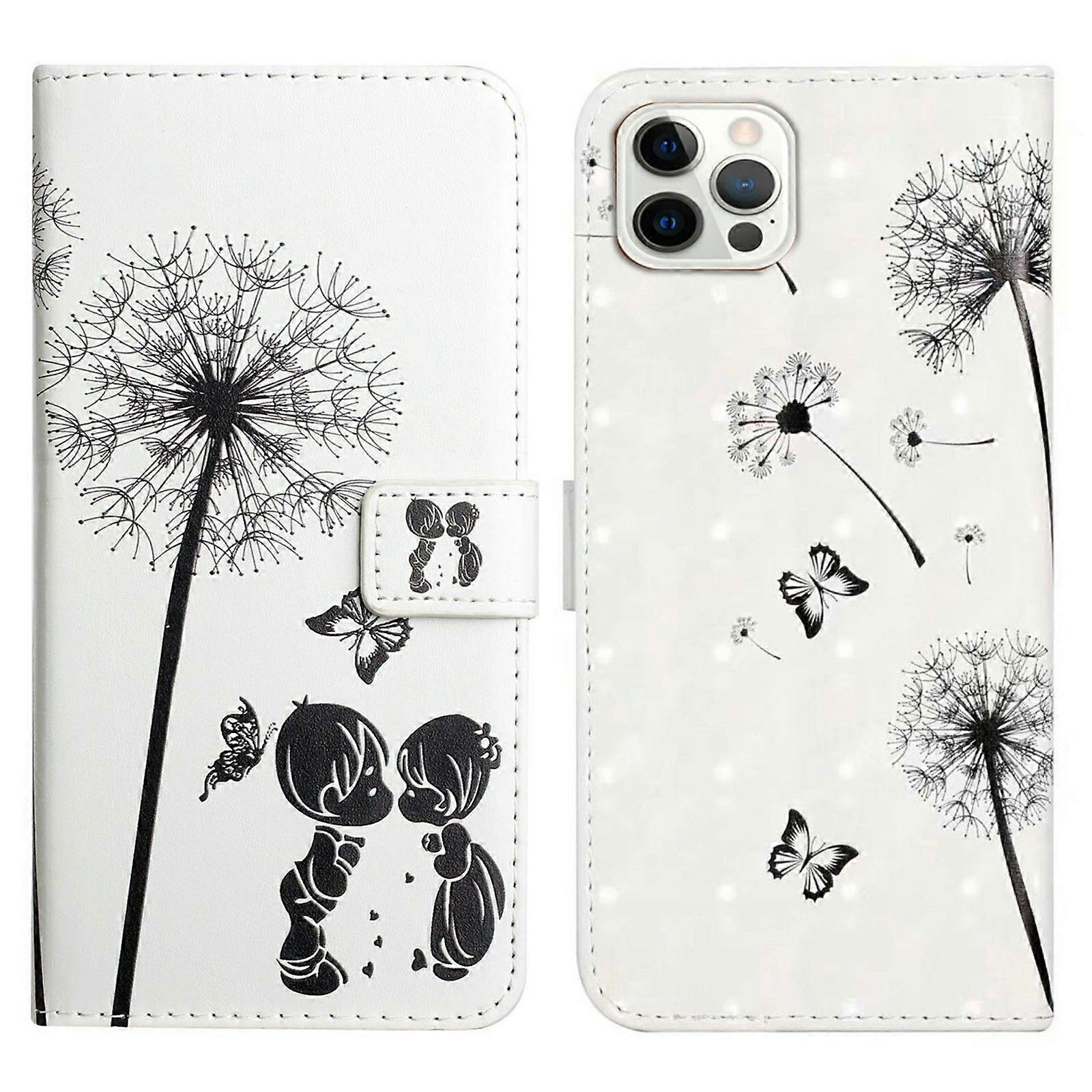 For iPhone 16 Pro Max Case Flip Wallet 3D Pattern Leather Phone Cover