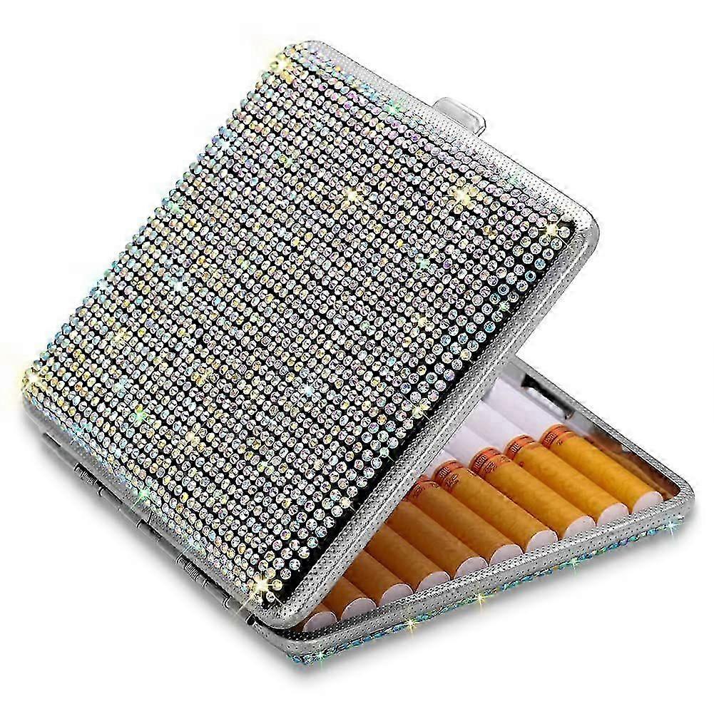 Metal Holder Bling Crystal Double Sided Cigarette Box