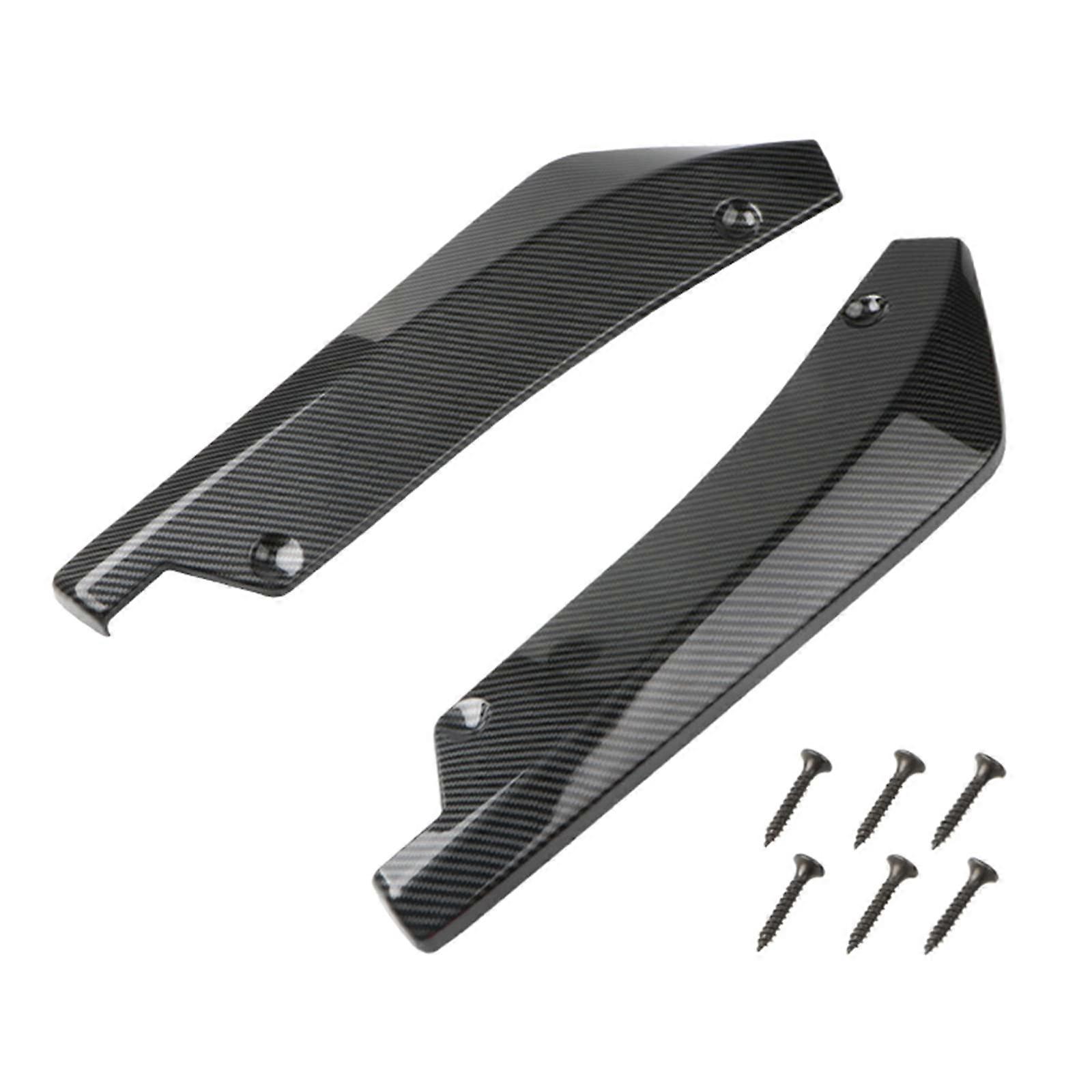 2pcs Car Side Skirt Diffuser and Rear Bumper Lip Spoiler Kit with Screws, Scratch Protection
