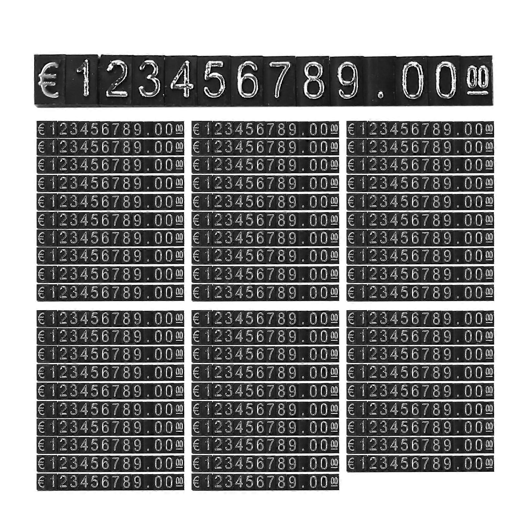 60Sets Plastic Cubes Price Display Tags Adjustable Number Stand Frame Label Shop