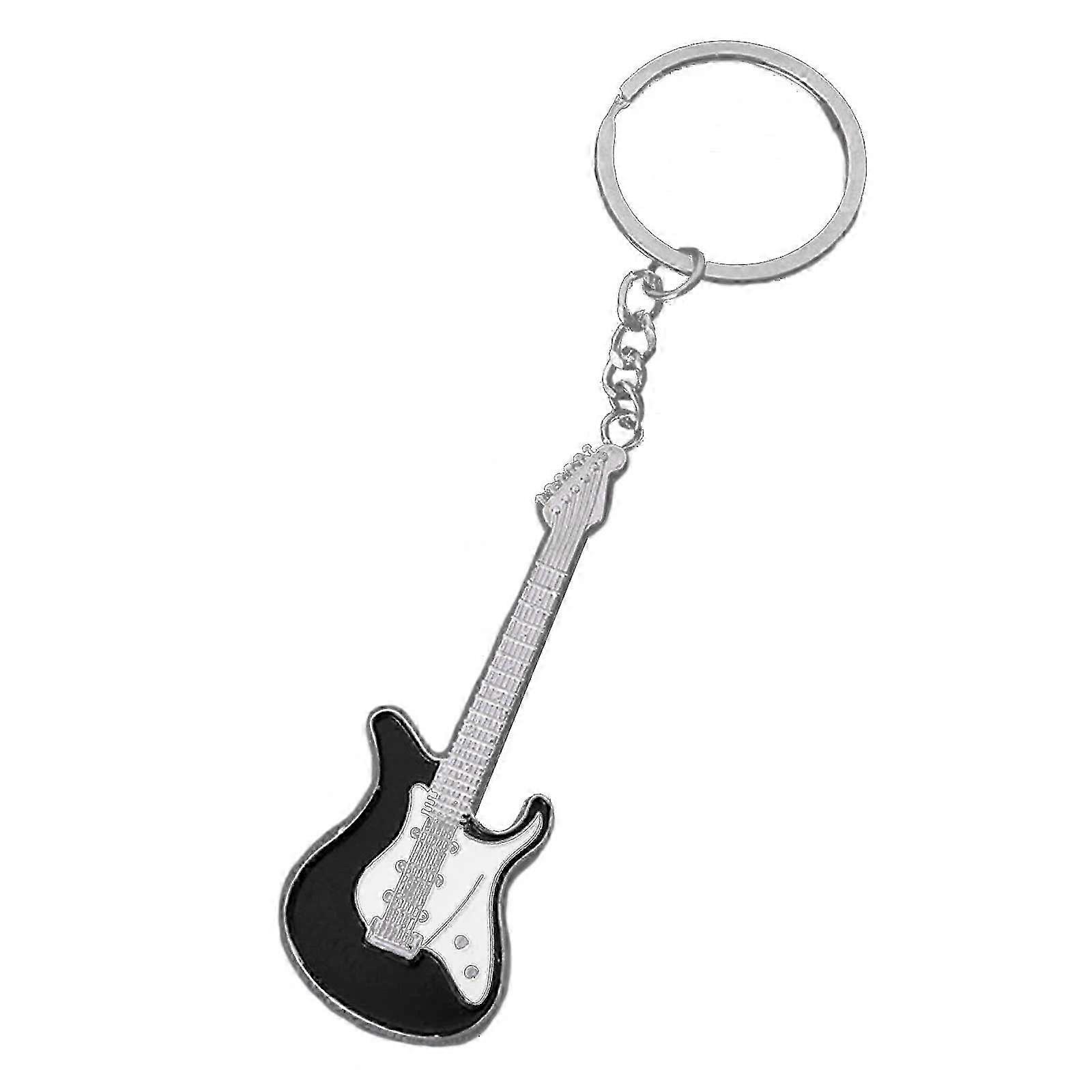Guitar Shape Keychain Keyrings Commemorative Alloy Material Keys Rings Car Keys Jewelry Gift For Women Girls Blue