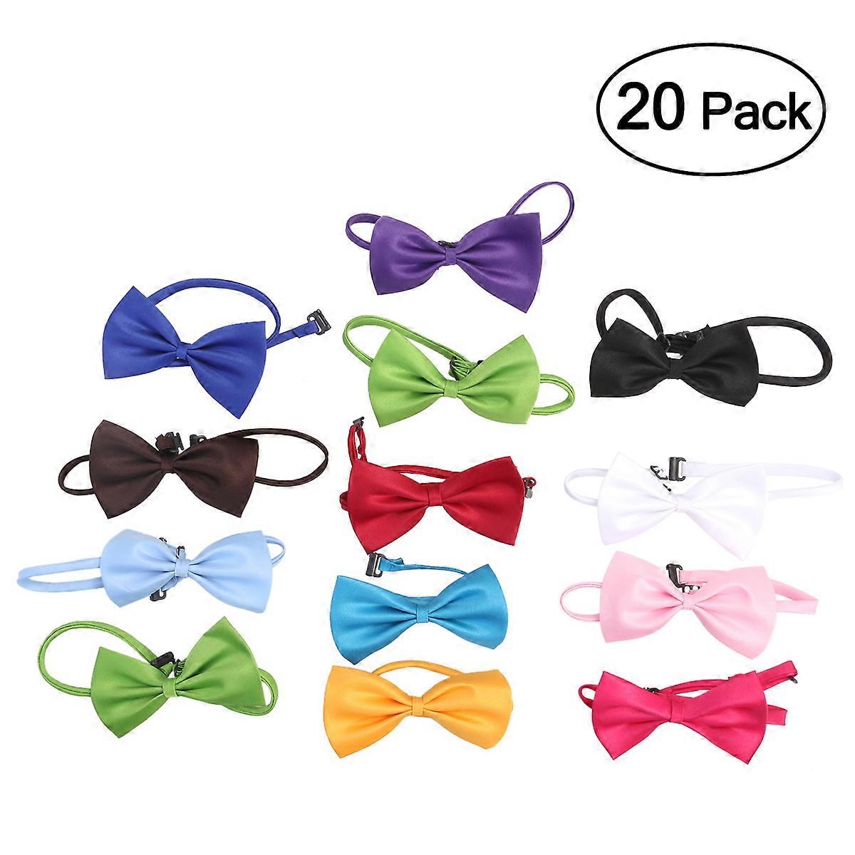 Wedding Men Bow Ties 20Pcs Adjustable Party Bows Assorted Color
