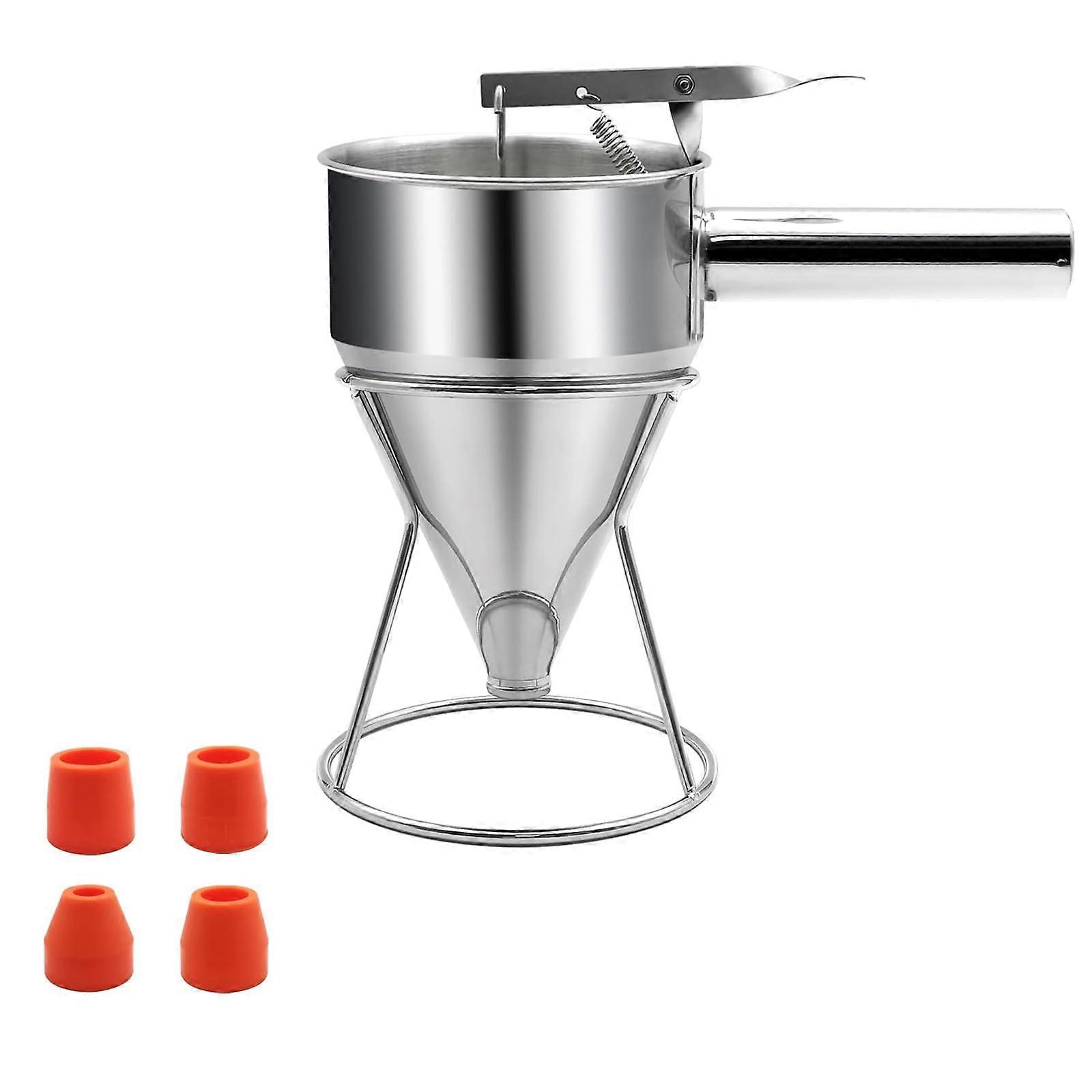 Stainless Steel Pancake Batter Dispenser with Adjustable Flow Control 600ml for Precise Baking