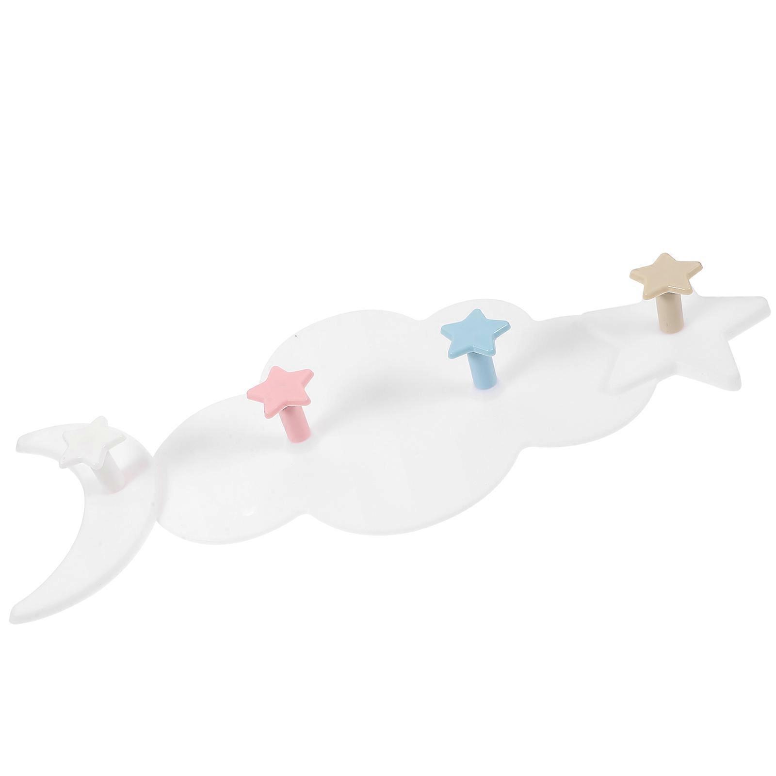 Light Grey Wooden Coats Hangers for Clothes Cloud Shape Wall Hooks