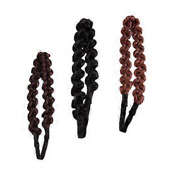 Adorable Hair Hoops Wig Headband for Decoration 3Pcs Braided Headwrap
