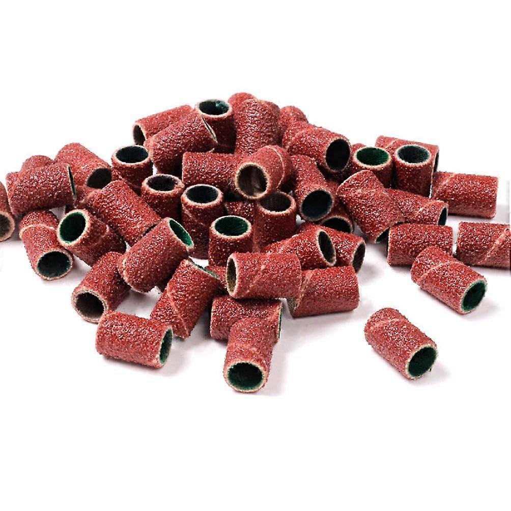 100Pcs Nail Sanding Bands for Drills, Assorted Grit, Durable Wear Resistant, Easy Replacement