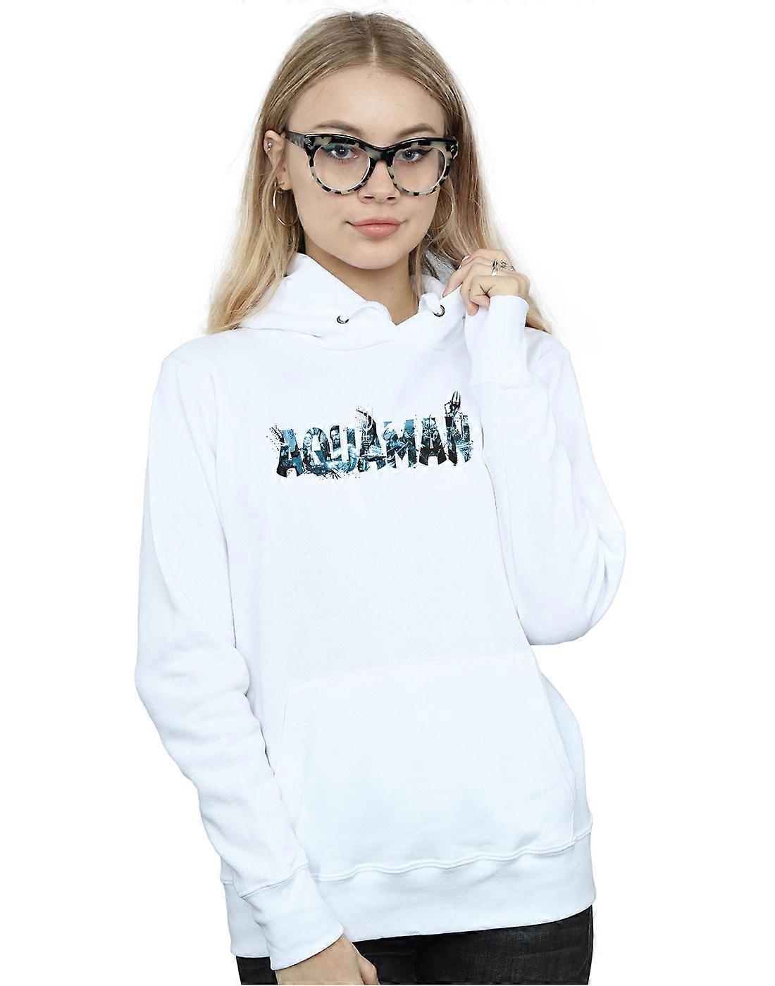 DC Comics Women's Aquaman Text Logo Hoodie