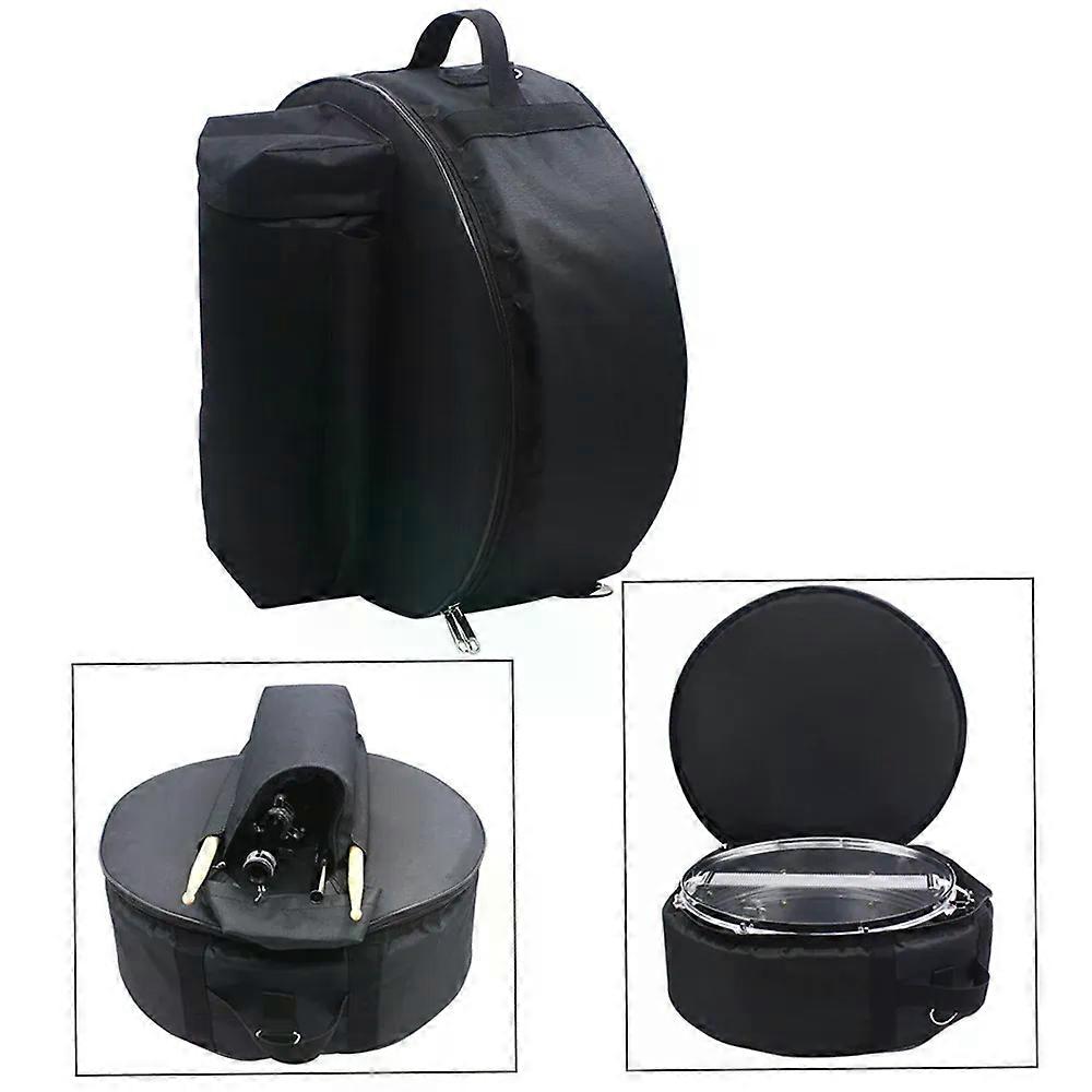 Durable 14 Inch Snare Drum Bag Backpack Case with Shoulder Strap Outside Pockets Storage Bag