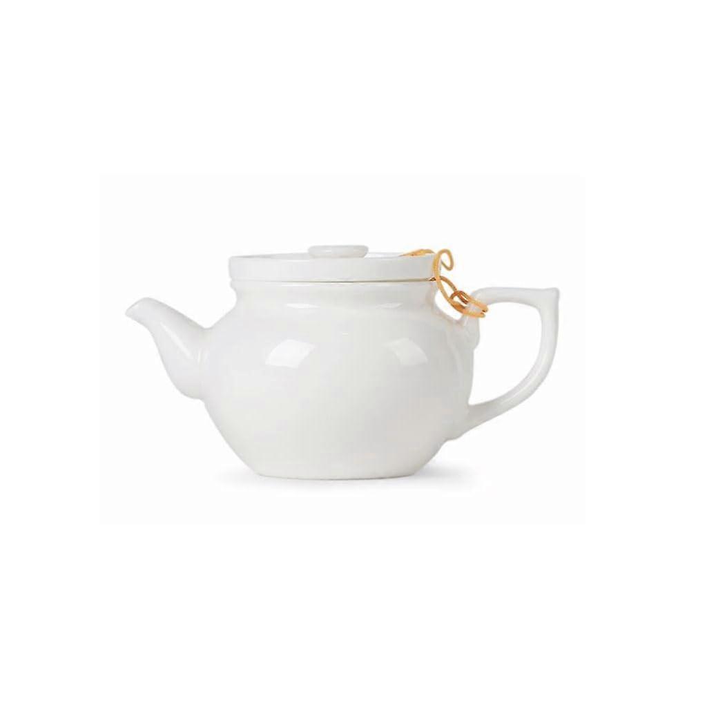 Ceramic Teapot with Infuser 250ml White Porcelain Tea Kettle BuiltIn Filter OneHand Use