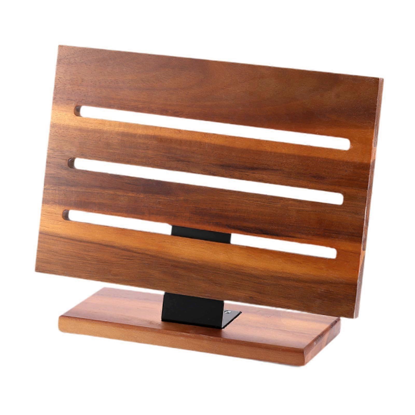 Wooden Knife Block with Foldable SpaceSaving Design for Organized Kitchen Countertop Storage