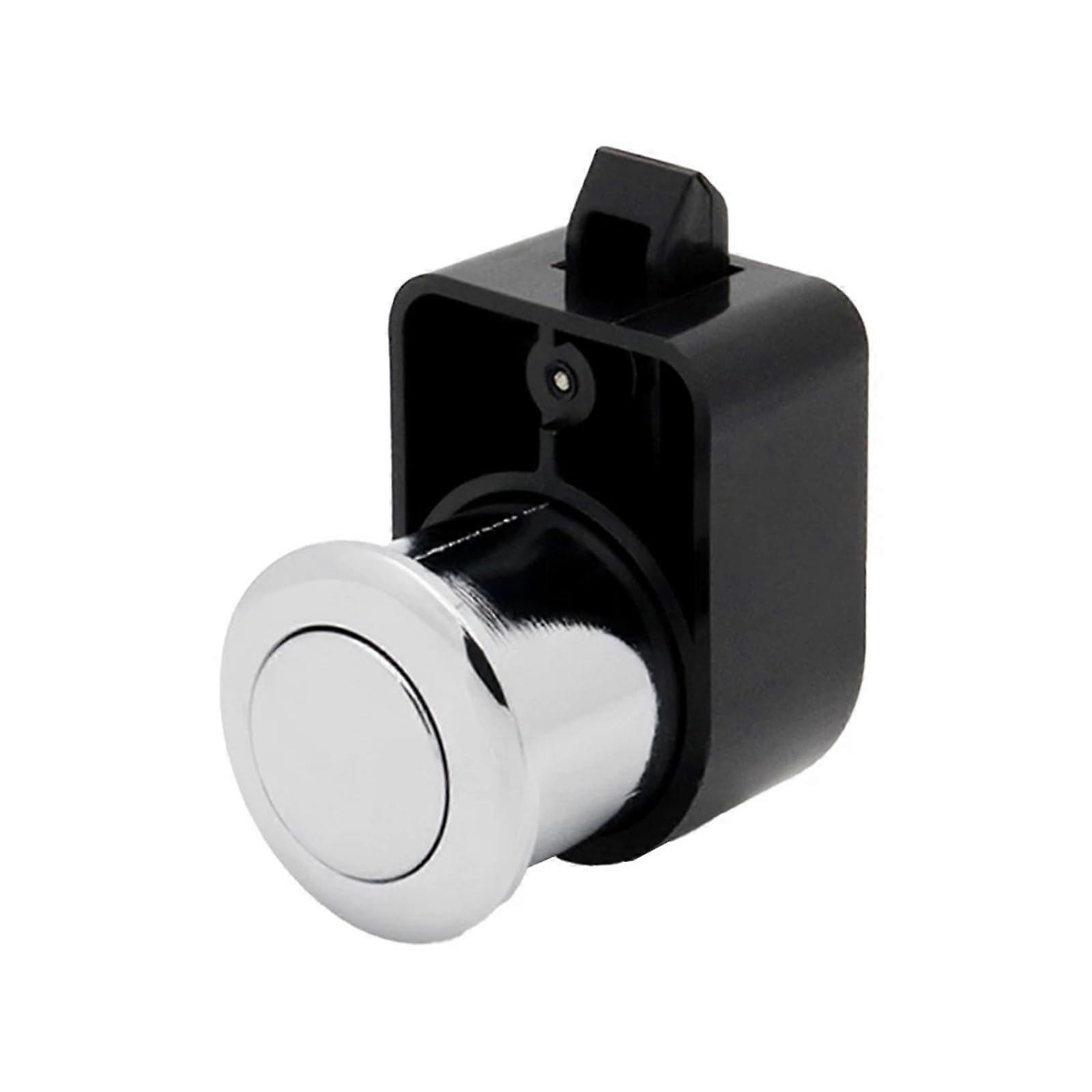 Cabinet Lock Push Button Latch with Key for Marine Yacht Caravan Camper  Silver Durable