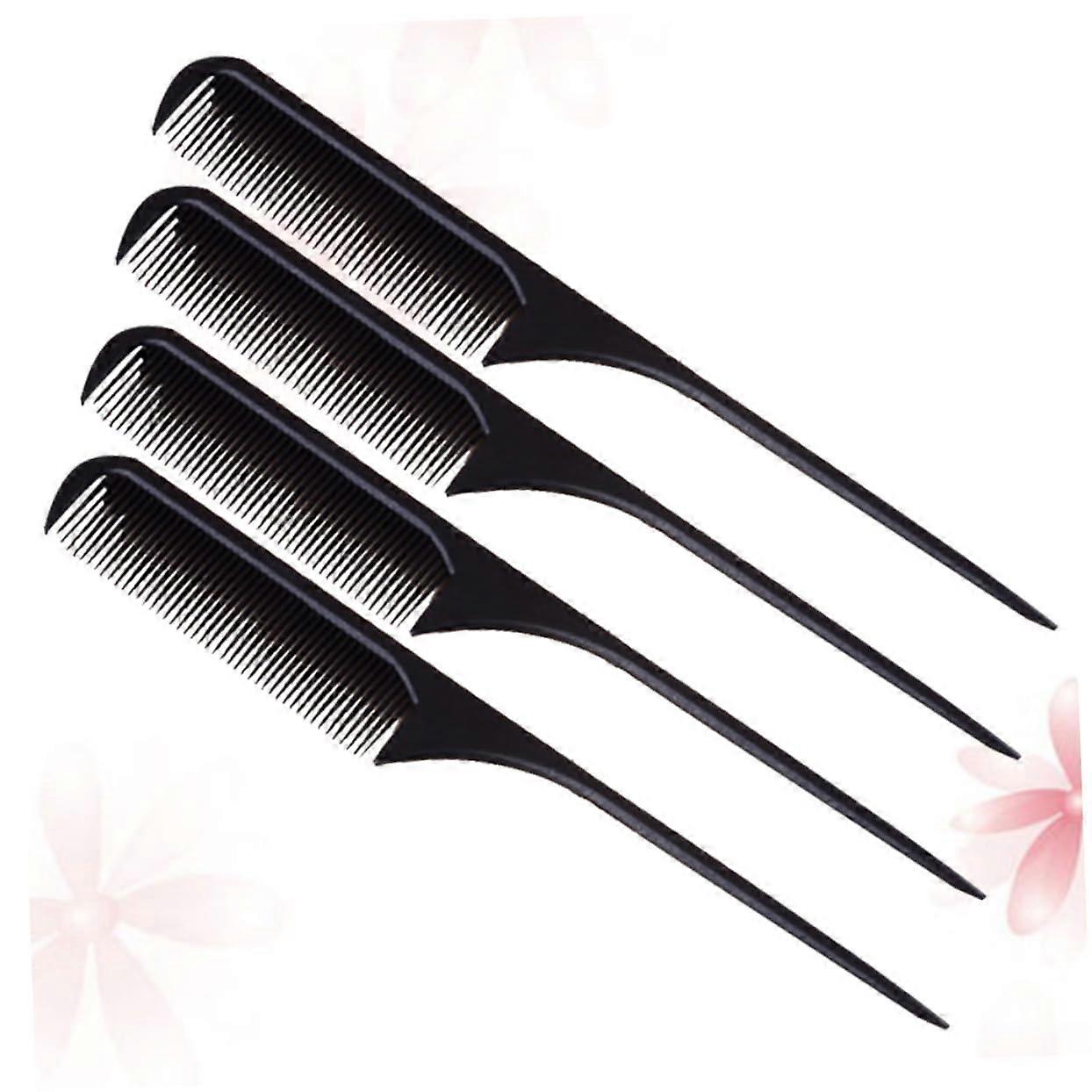 Professional Rat Tail Comb Set 4pcs Anti Static Hairdressing Styling Tools for Sectioning and Parting