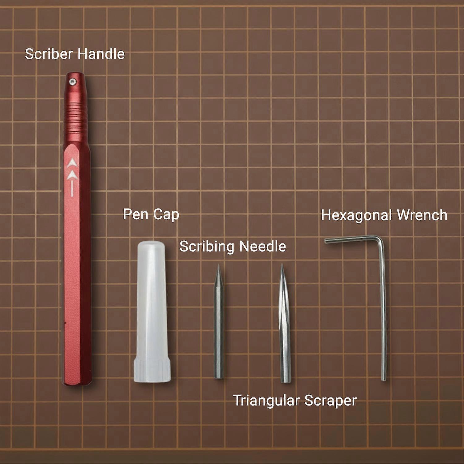 Model Scriber Tool Set with Scribing needle&TriangularScraper-Precision Panel Line Engraving Trimming tool forGundam,RG Models