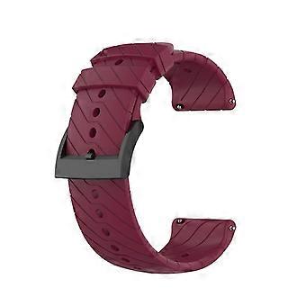 24mm Twill Texture Silicone Replacement Adjustable Smartwatch Strap Sport Band for Suunto 9/9 Baro/D