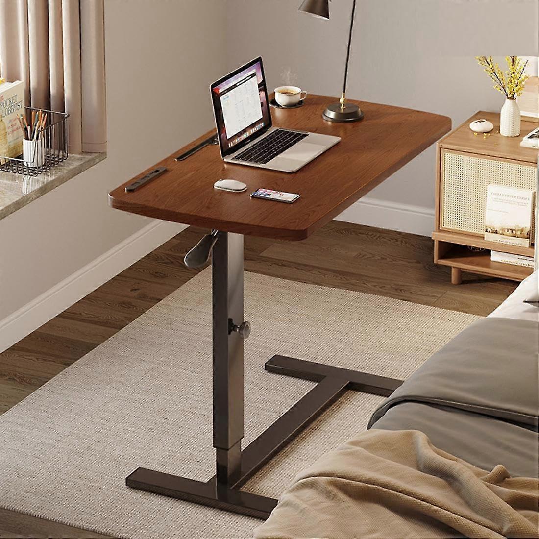 Adjustable Laptop Table with Wheels and USB Ports, Rolling Stand for Sofa or Bed Use