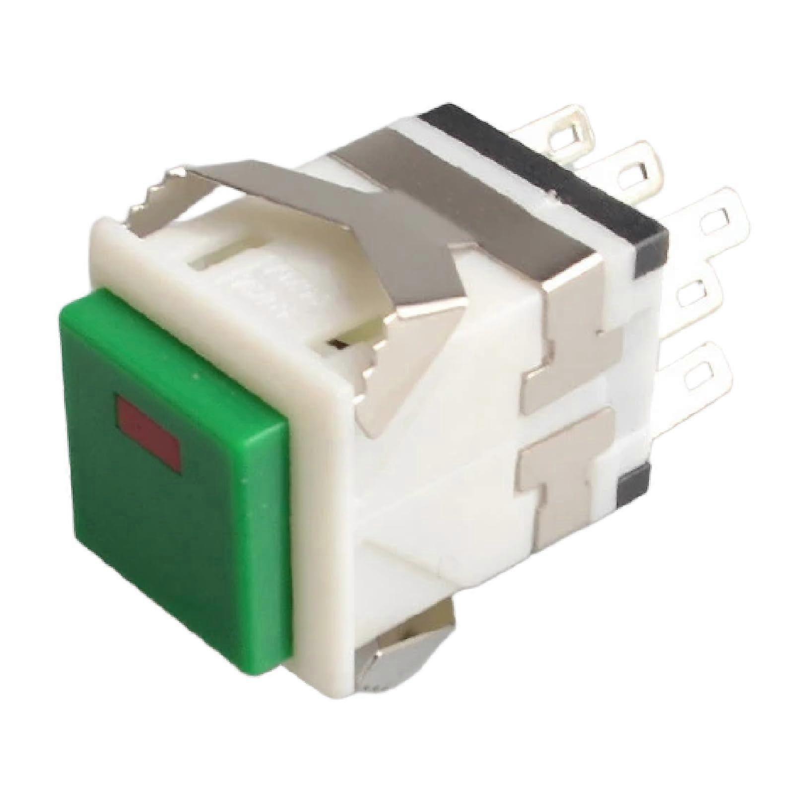 Square LED Momentary Push Button Switch, 8 Pin 2NO2NC, Dual LED Indicator, 3A 250V, Black