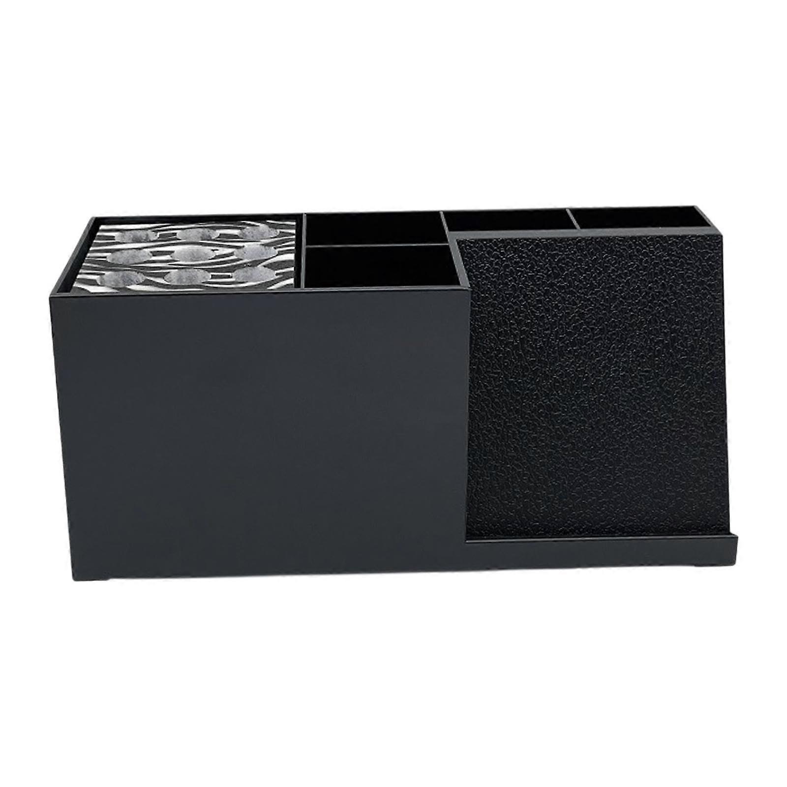 Hairdressing Scissors Holder with Combs Clips Storage Box, Salon Tool Organizer Rack, Black