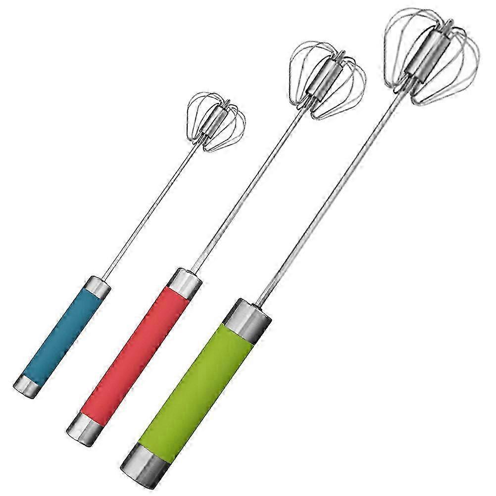Eggbeater Stainless Steel Semi-Automatic Function 3Pcs Assorted Color Kitchen Set