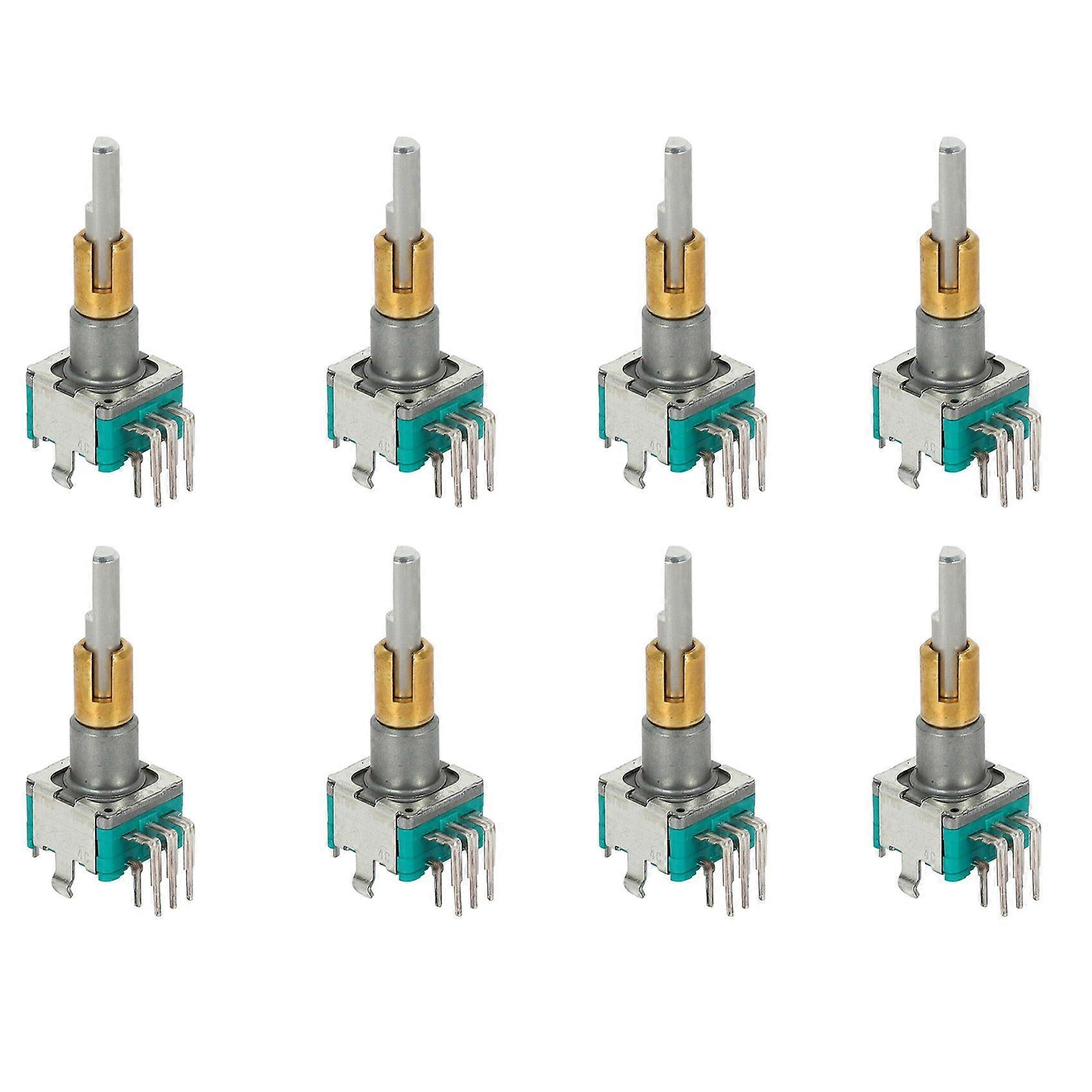 8X EC11EBB24C03 Dual Axis Encoder with Switch 30 Positioning Number 15 Pulse Point Handle 25mm