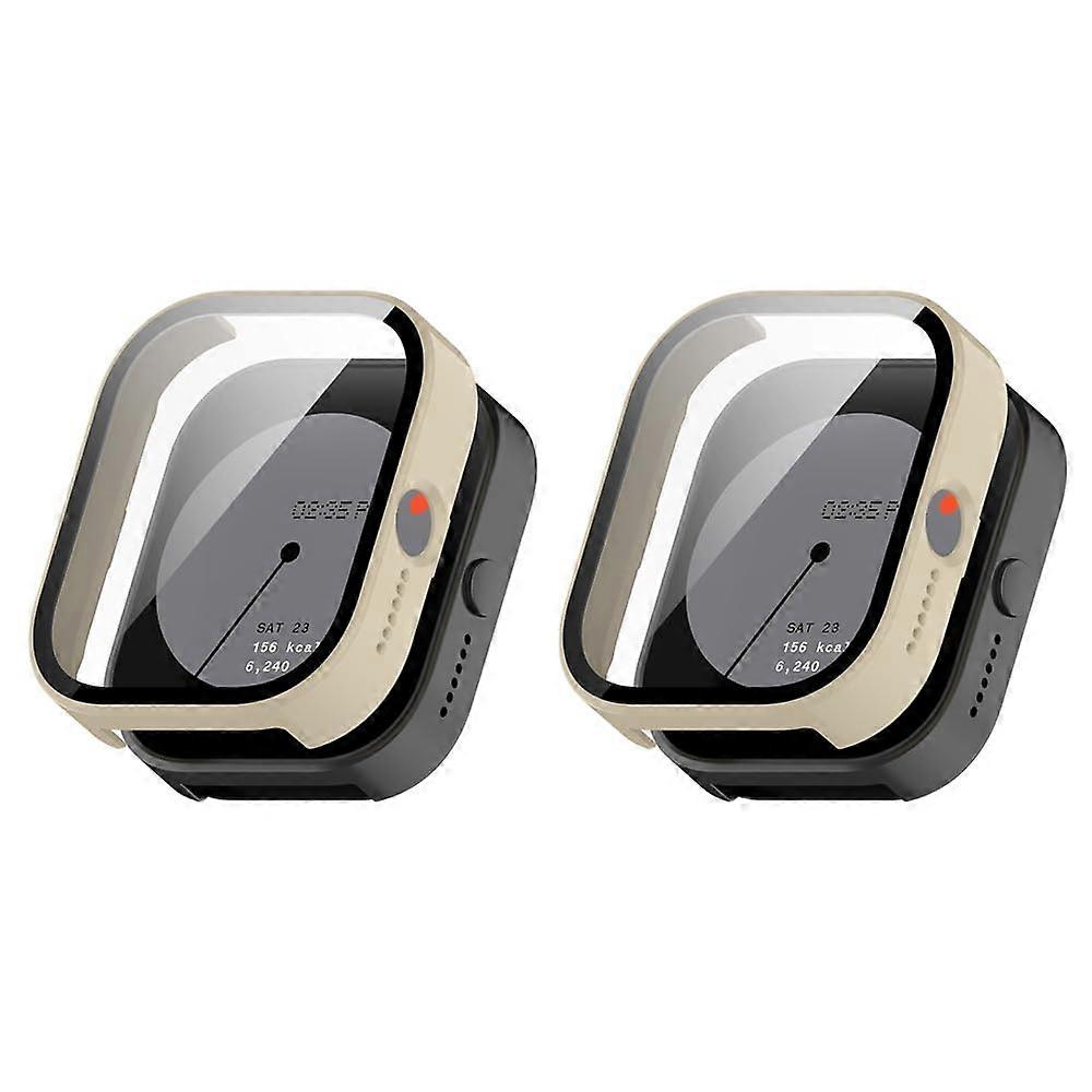 Case for Nothing Watch Pro with Tempered Glass Screen Protector, Scratch Resistant Full Coverage 2Pack White