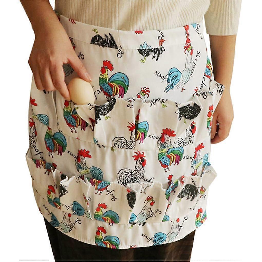 Cotton Egg Gathering Apron with Multiple Pockets, Hands Farm Use, Easy Clean, 50x46cm, 4pcs