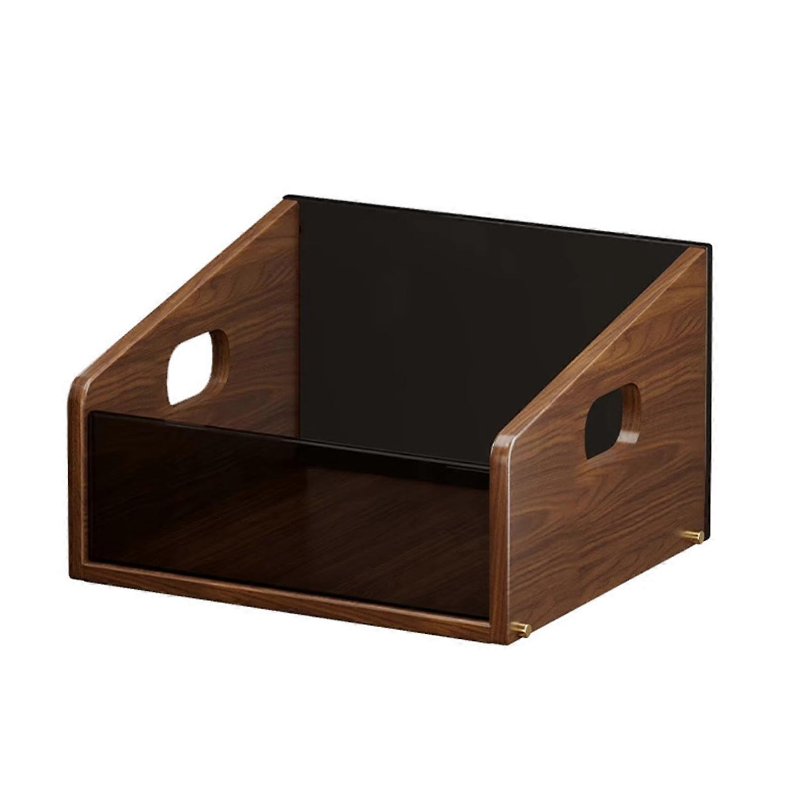 Vinyl Record Storage Box Compact Desktop Holder Rack for Countertop and Small Spaces